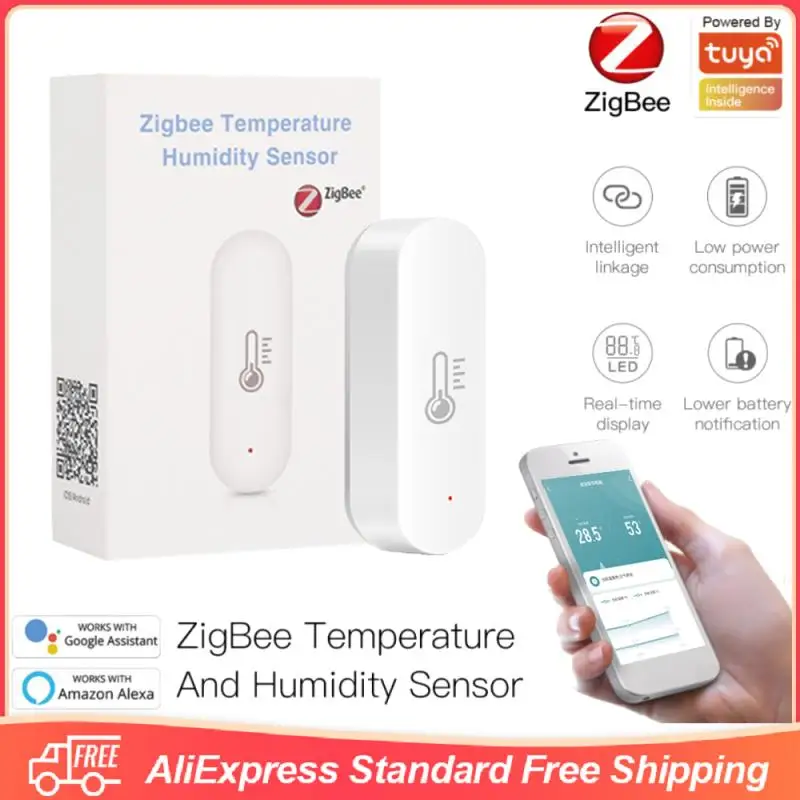 

Tuya ZigBee3.0 Smart Real-time Temperature & Humidity Sensor For Home WiFi Wireless Remote Control Works With Alexa Google Home
