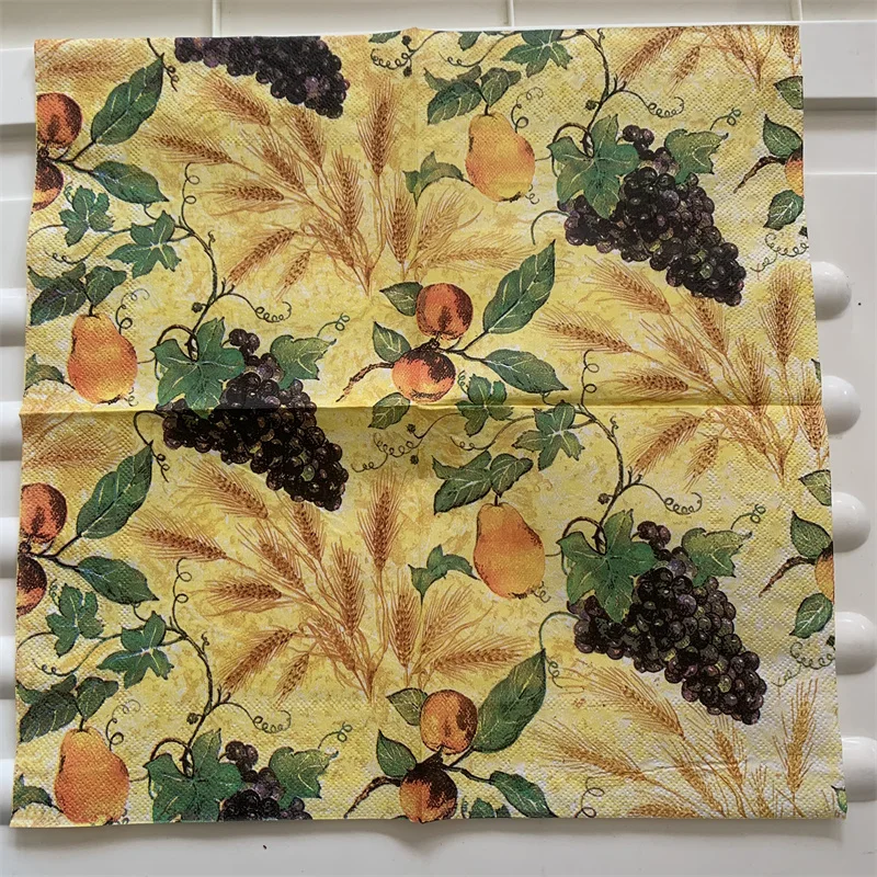 Декупаж свадебные салфетки винтажные бумажные Элегантные красивый рис виноград