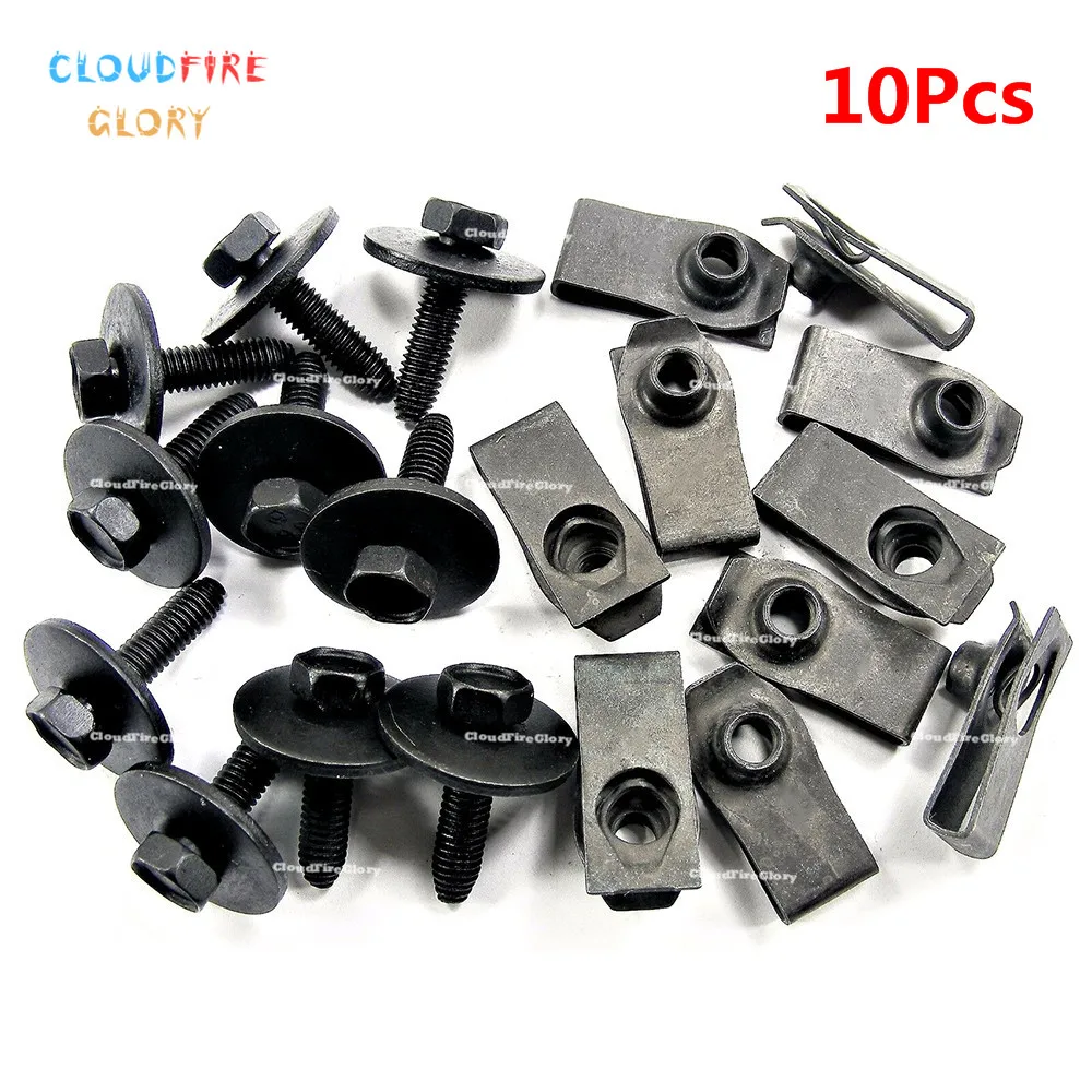 

CloudFireGlory 10 шт. средства ухода за кожей болты и U-гайка зажимы-M6-1.0 х 25 мм-10 мм шестигранный для Ford грузовик 147163194