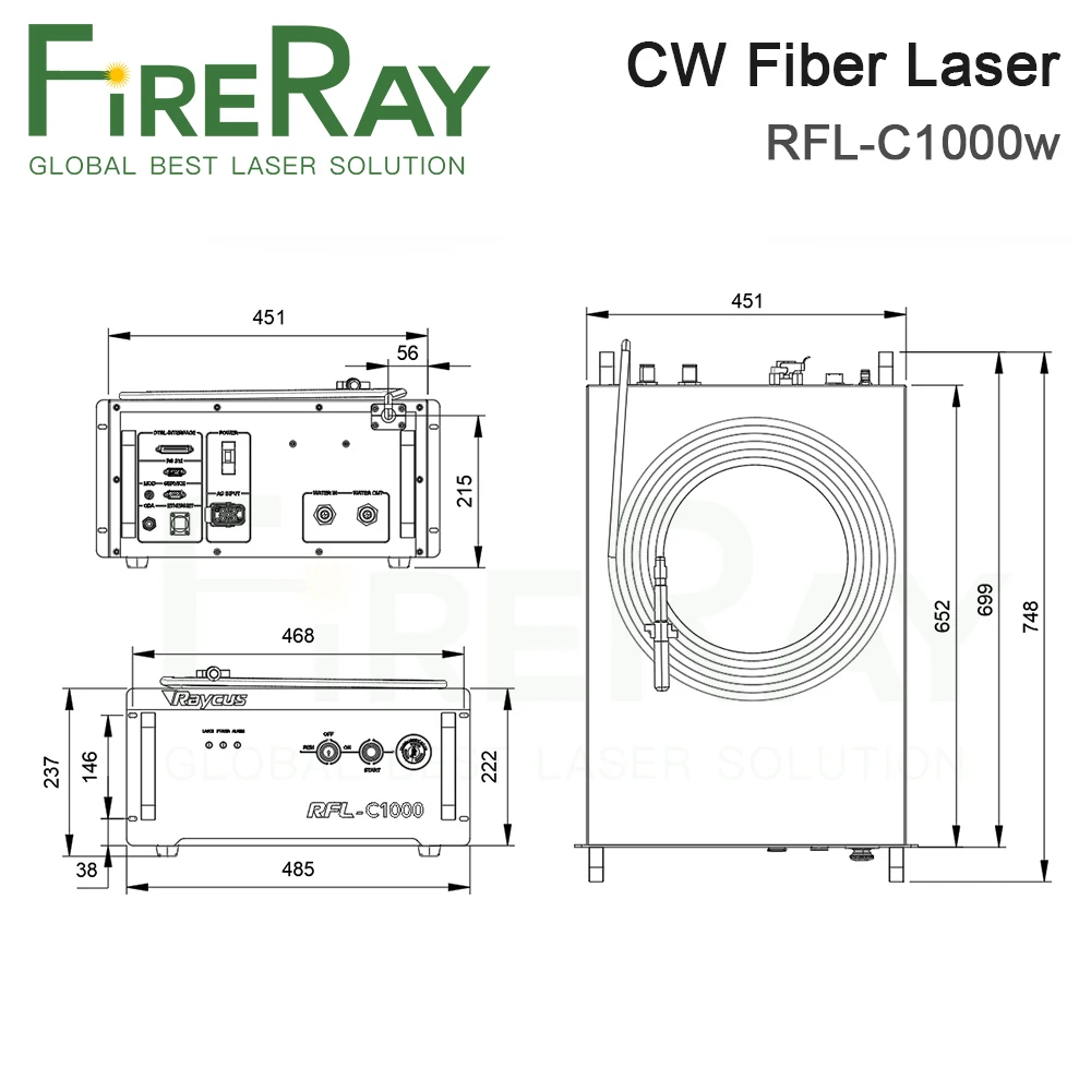 Рисунок 3 - Источник волоконного лазера FireRay Raycus 1000 Вт