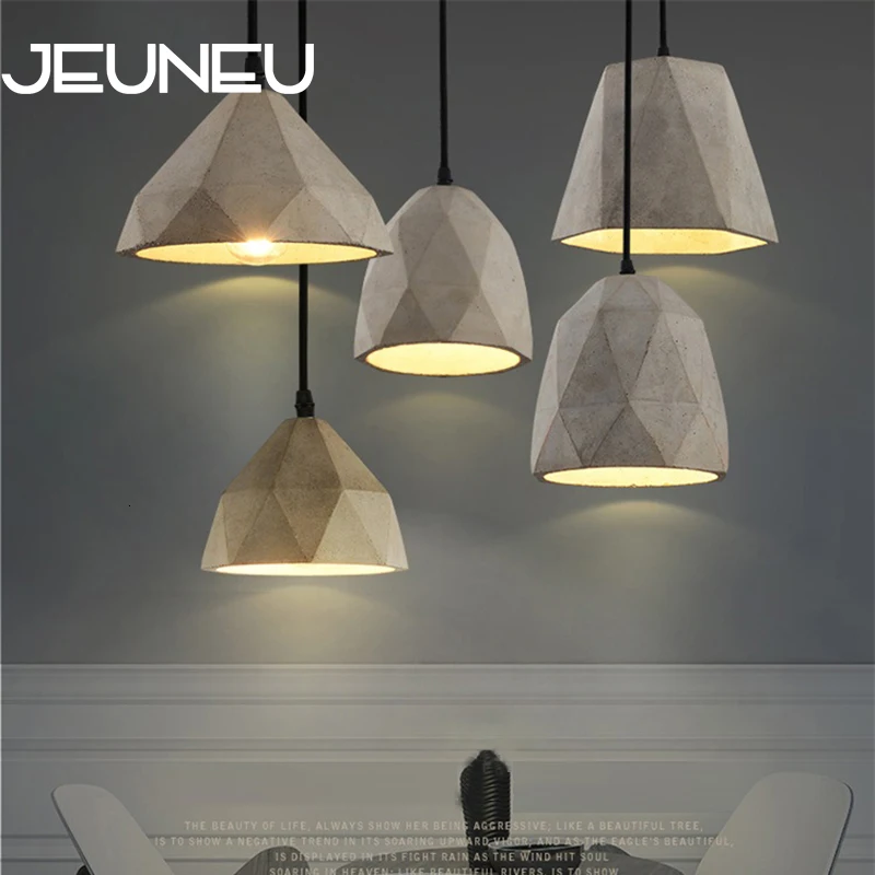 

Ретро Лофт бетонный цементный подвесной светильник E27 Светодиодный промышленный деко подвесной светильник с 5 стилями для кухни спальни го...