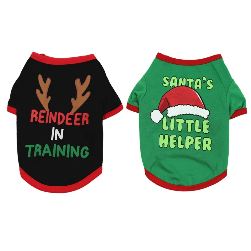 

Christmas Dog Clothes Soft Cotton Pet T-shirt For Small Medium Dogs Vest New Year Puppy Dog Costume Chihuahua Pet Outfits