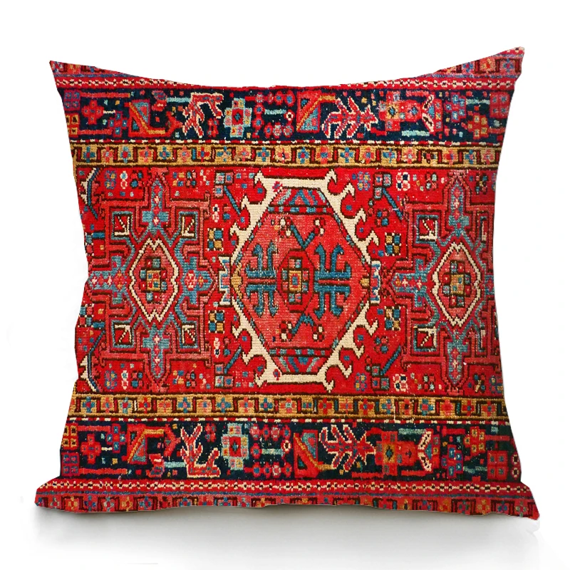 

Индивидуальная персидская наволочка, красное украшение для дома, наволочка для подушки с античным ладом и треугольным орнаментом