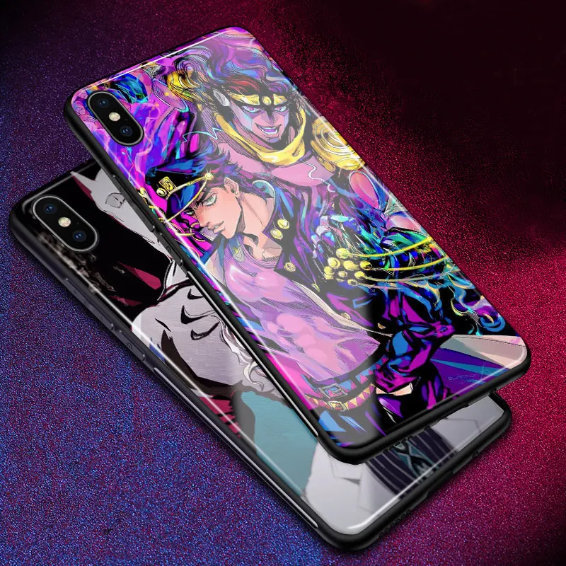 Необычные приключения Джоджо аниме Coque чехол из закаленного стекла для телефона чехол для iPhone6s 7 8 Plus X XR XS 11 PRO MAX