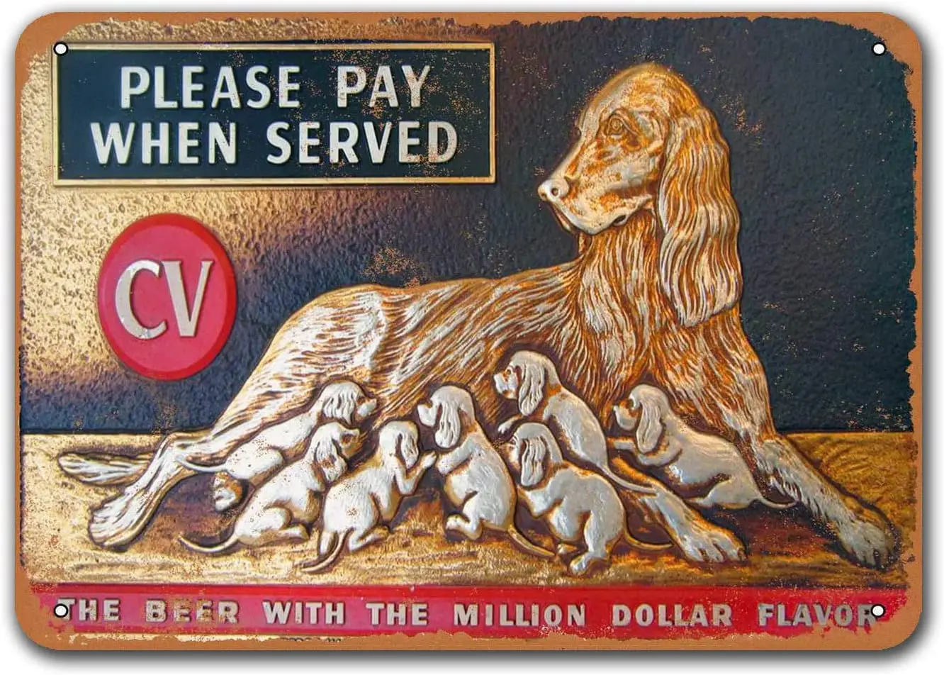 

Vintage Metal Sign CV Beer Bar Tin Signs, Sisoso Plaque Poster for Cafe Garage Home Man cave Wall Decor 12x16 inch