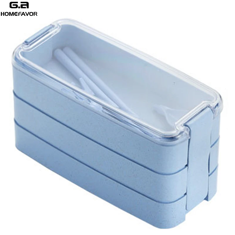 Ланч бокс для детей бэнто из пшеничной соломы без бисфенола А органические