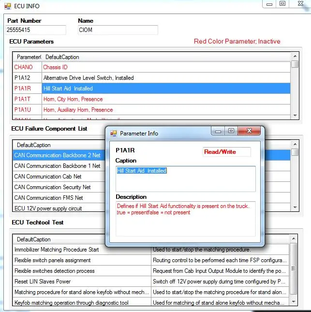 Технологический инструмент PTT, Описание параметров V2, многоязычный для разблокировки Volvo