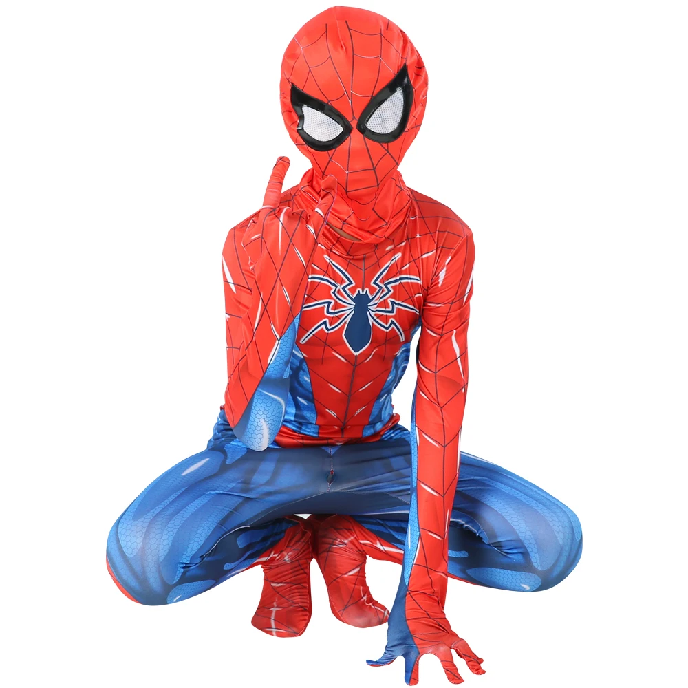 New Spider Red Man Far From Home Cosplay Costume Zentai Spiderboy Mask Superhero Bodysuit Spandex Suits for Adult Kids Costumes |