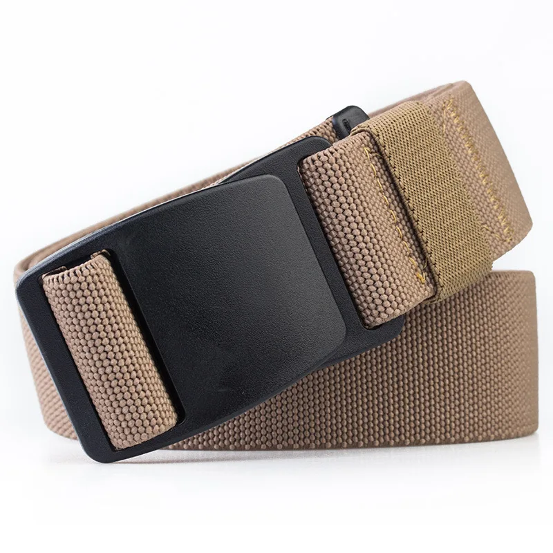 

Tactical men's elastic Belt black Plastic Buckle Army Military Adjustable Outdoor Waistband Plastic Fastener Leisure Belts blue