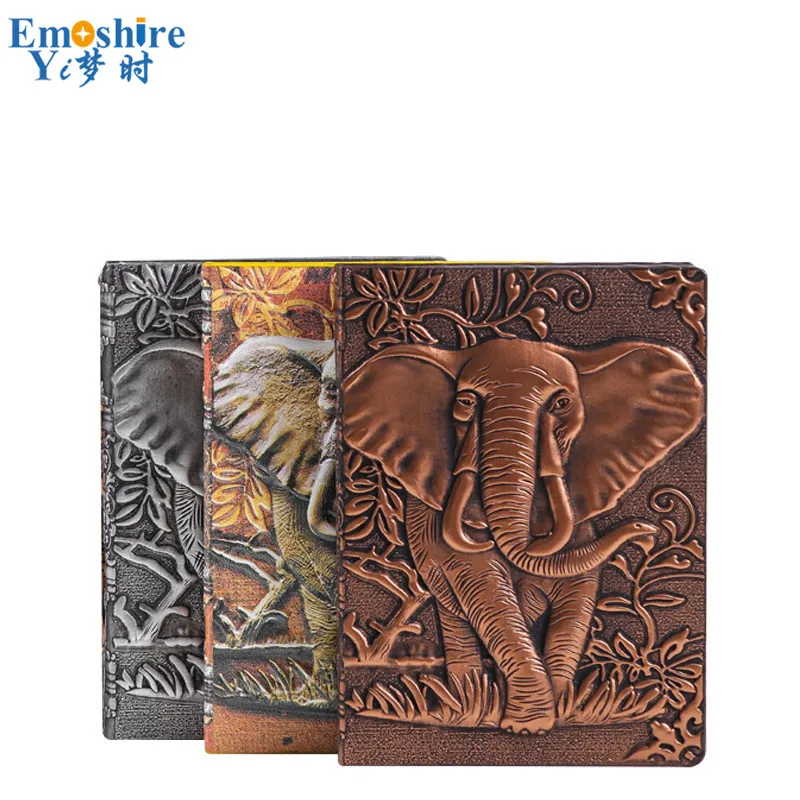 

A6 Elephant Cover PU Notebook Memo Pad Notepad Travel Souvenirs Book for School Office Supplies N319