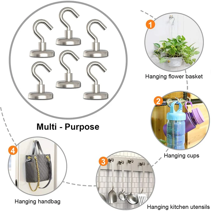 10 шт. Мощный магнитные держатели крючок тяжелый магнитный крючки настенные