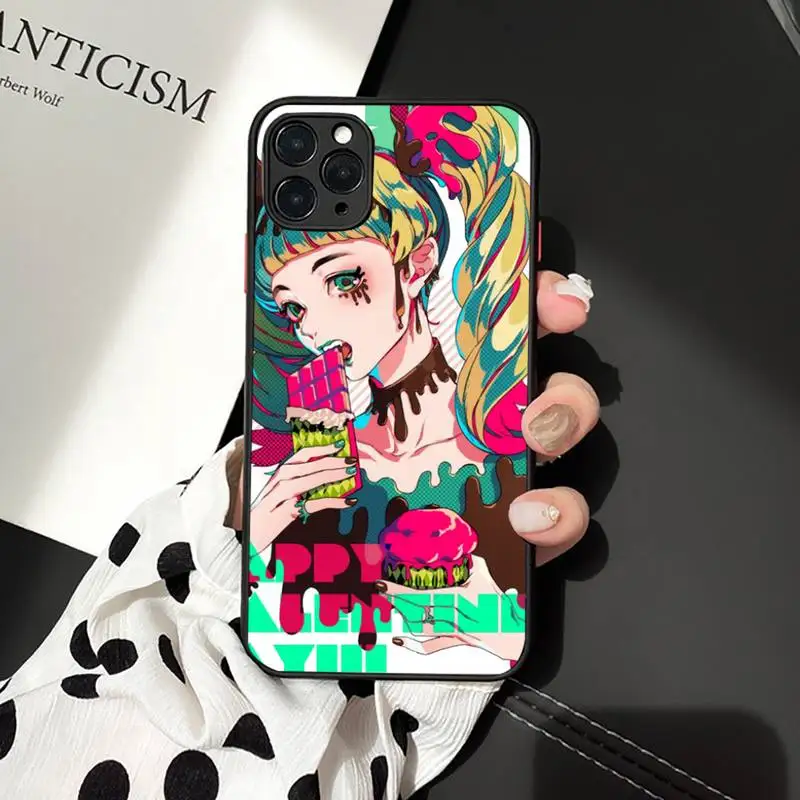 

Fashion cool trend girl illustration Phone Cases Matte Transparent for iPhone 7 8 11 12 s mini pro X XS XR MAX Plus cover funda
