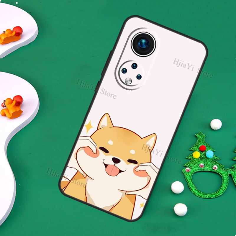 Мультяшный чехол с собакой корги для Huawei P30 P20 P40 P50 Pro Nova 9 5T P Smart 2019 Honor 50 Lite 8X 9X 10i |