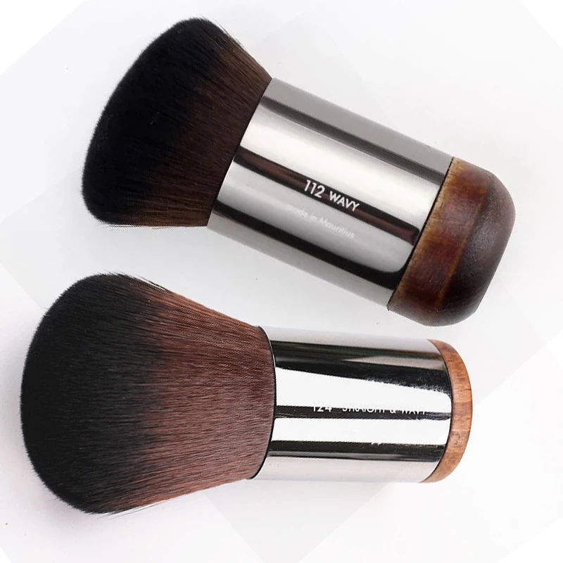 

MUF 112/124# Makeup Brushes Foundation Brush Loose Powder Contour Brush Natural Wood Buffing Beauty Makeup Tool brocha maquiagem