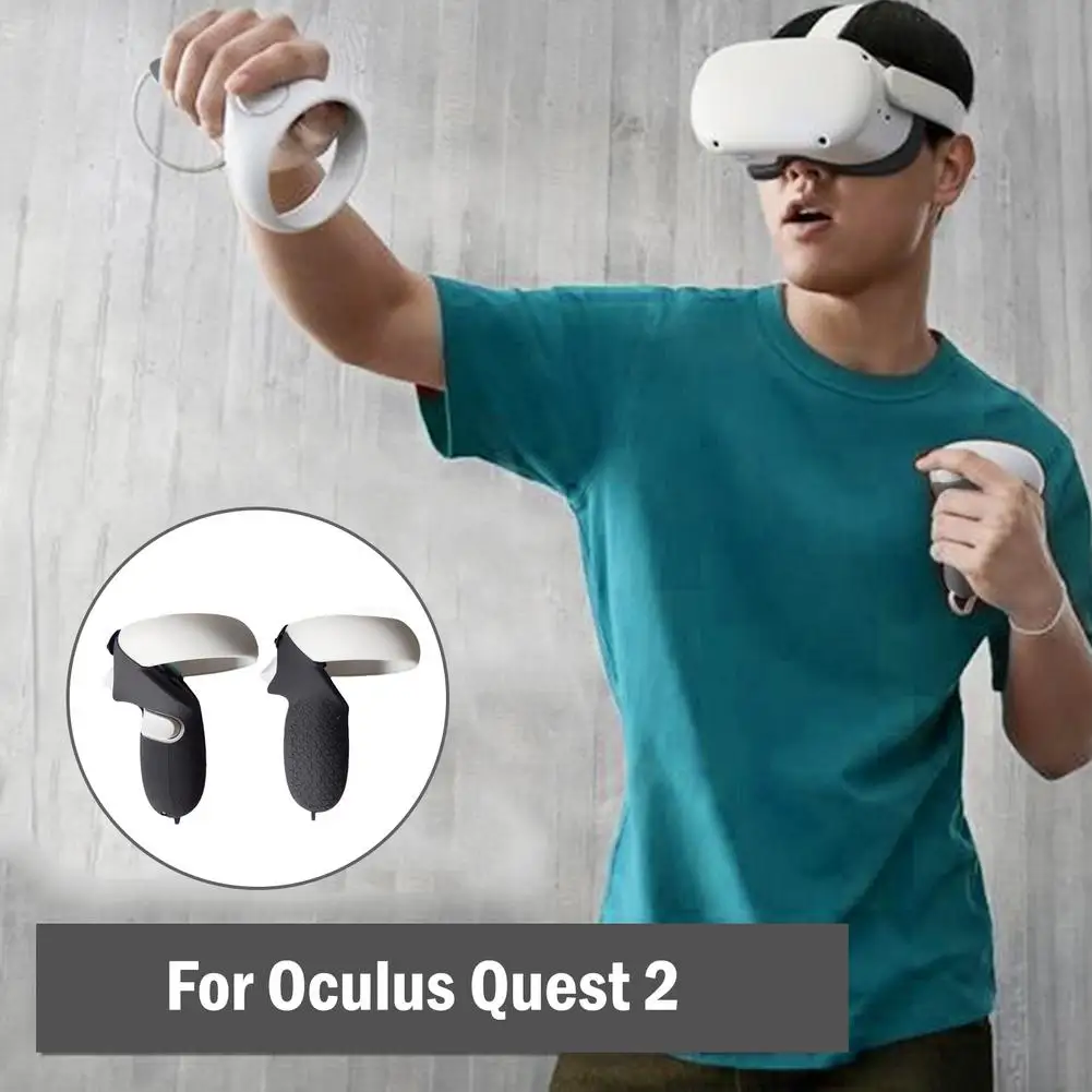 

VR Accessories Controller Silicone Grip Protective Cover For Oculus Quest 2 VR Touch Controller Case With Knuckle Strap Handle