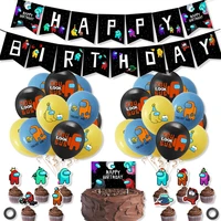 in stock 34pcsset game among latex balloon party decoration banner for birthday party decoration kids balloons set