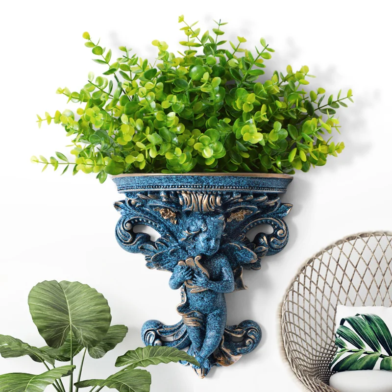 Ангел смолы стикер на стену ваза цветок Европейский Винтаж украшение дома для