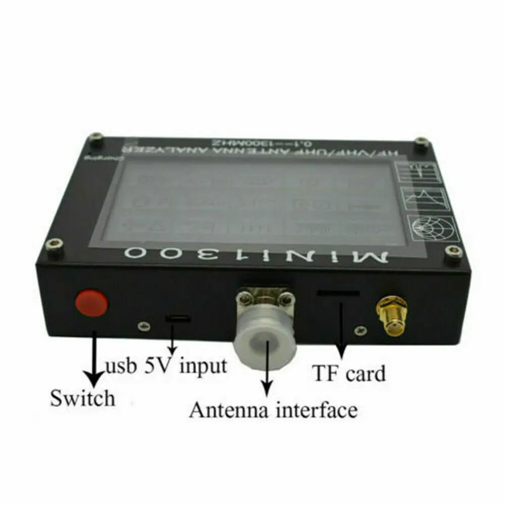 Анализатор антенны Mini1300 измеритель КСВ HF/VHF/UHF ANT SWR с сенсорным ЖК-экраном 0 1 дюйма