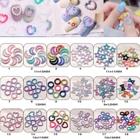 20pcs mix colorful pearls nail art decorations 3d moon star heart bow designs fashion stick jewelry hollow manicure accessories
