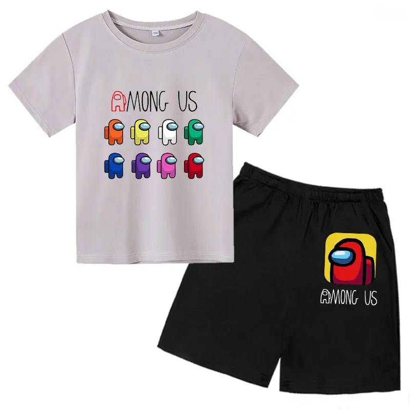 

2021 Cartoon Kids Clothing Set T Shirts + Short Sleeve Pants Summer For Children Boy/Girl Suit Teen Clothes 4-14 Years