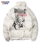 Куртка мужская зимняя, с карманами и Текстурным принтом, в стиле хип-хоп