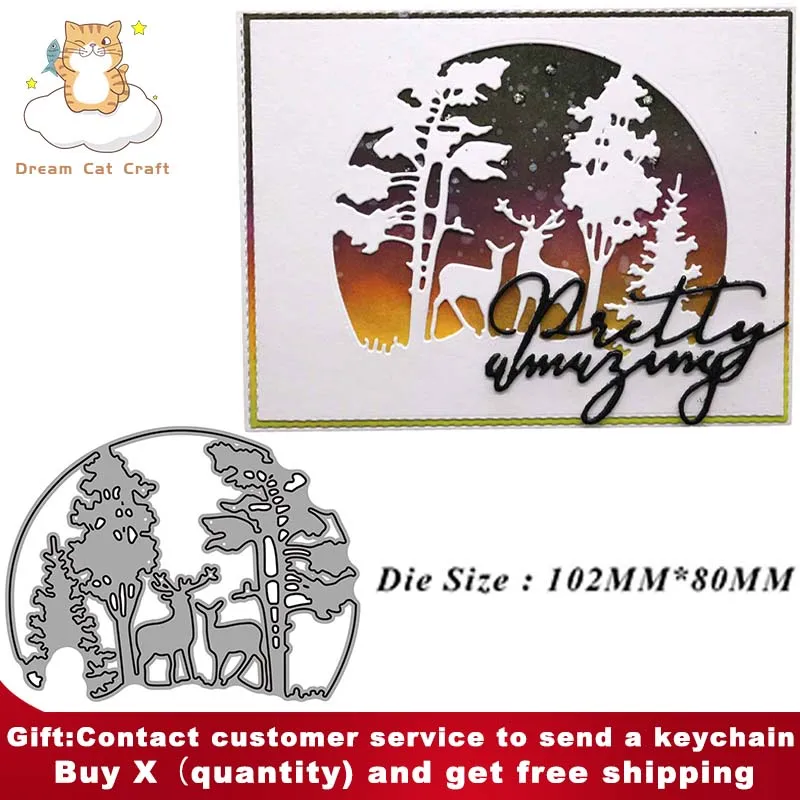 

Полукруглые металлические штампы с рождественским оленем, декоративные штампы для скрапбукинга, стальное ремесло, штампованная Тисненая Б...