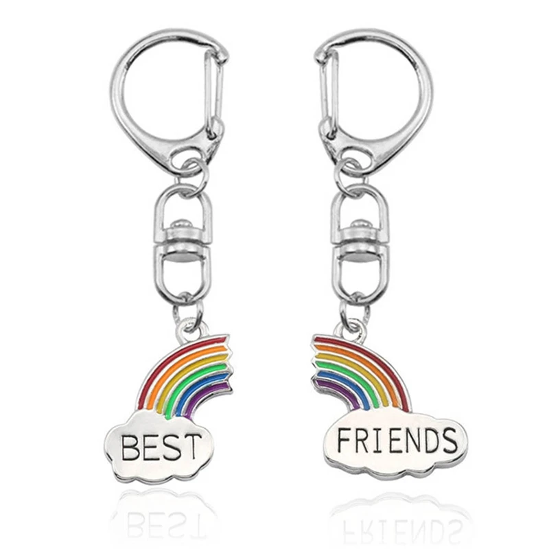 1 пара новинка Радужные облака лучший брелок для ключей Женская сумочка