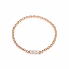 Женское кольцо из 100% серебра, изысканная цепочка из 100%-ного серебра с тремя кубиками циркония, классический уникальный дизайн