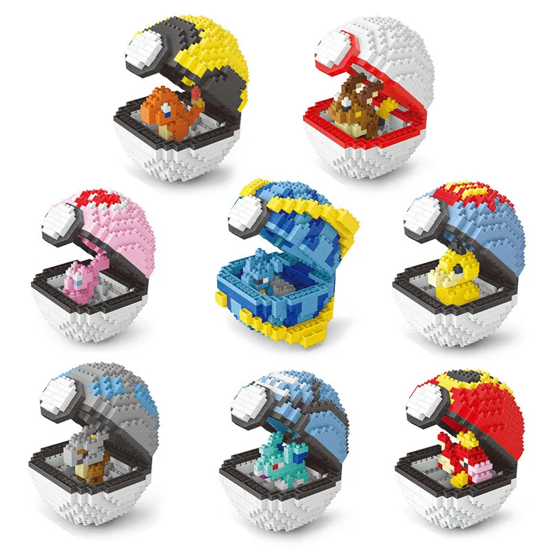 

Pokemon Small Particles Mini Building Blocks Cartoon Picachu Animal Model Education Game Graphics Pokemon Toys Educational Toys