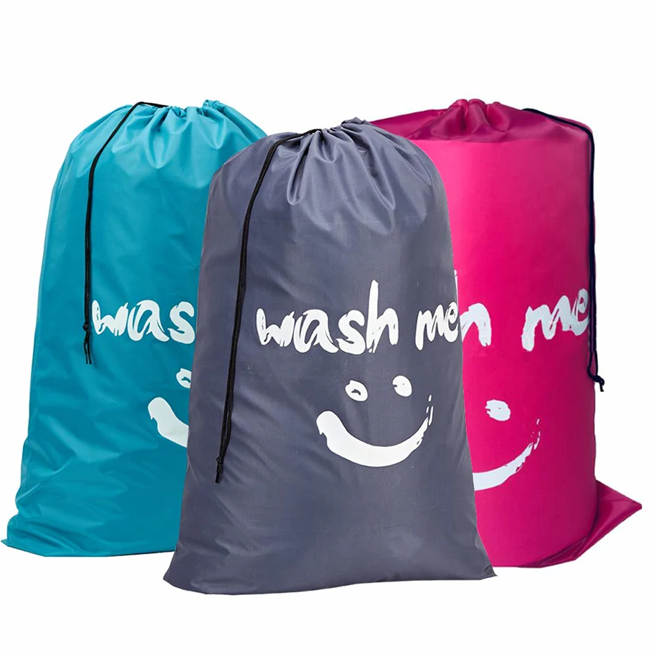 Hot Sale Nylon Laundry Bag Travel Storage Pouch Machine Washable Dirty Clothes Organizer Wash Drawstring Bag