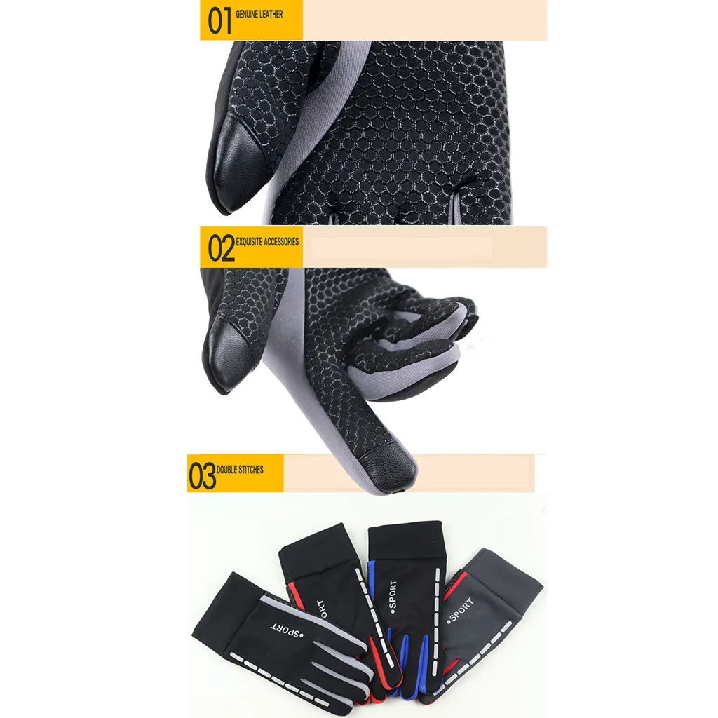 

Mens Driving Gloves Winter Sports Fitness Warm Gloves Therm With Anti-Slip Elastic Cuff, Thermal Soft Lining Gloves