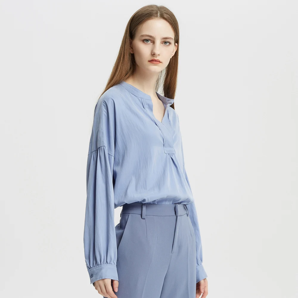 ME &amp CITY Весенняя новинка женские блузки модный сексуальный пуловер с v-образным