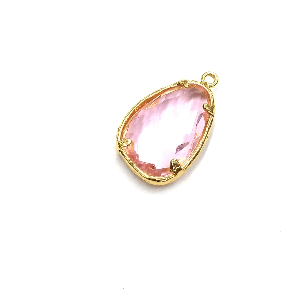 

Faceted Glass Pendant Water Drop Shape Crystal Charms Pendants For Jewelry Making Accessories Fit Necklace Size 13x22mm