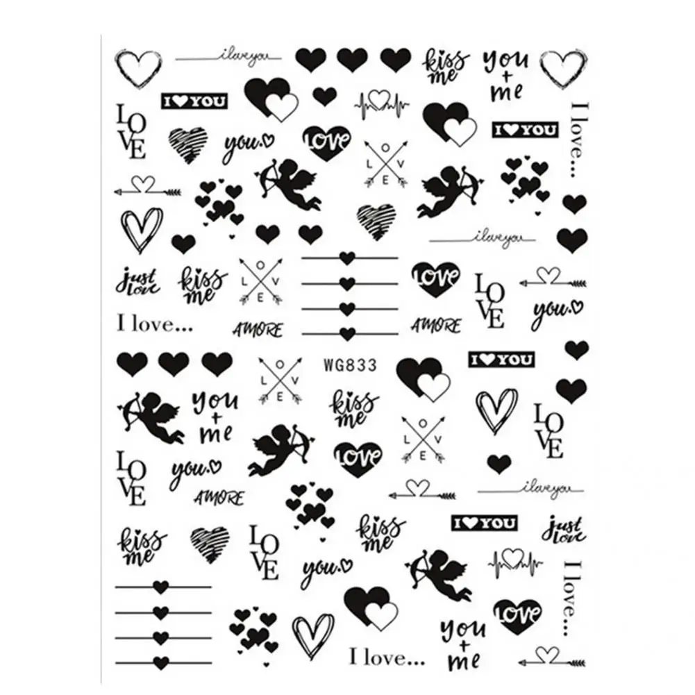 

Nail Foils Delicate Smooth Non-Fading Valentines Day Nail Art Lover Cute Slider for Manicure Nail Sticker Nail Art Sticker