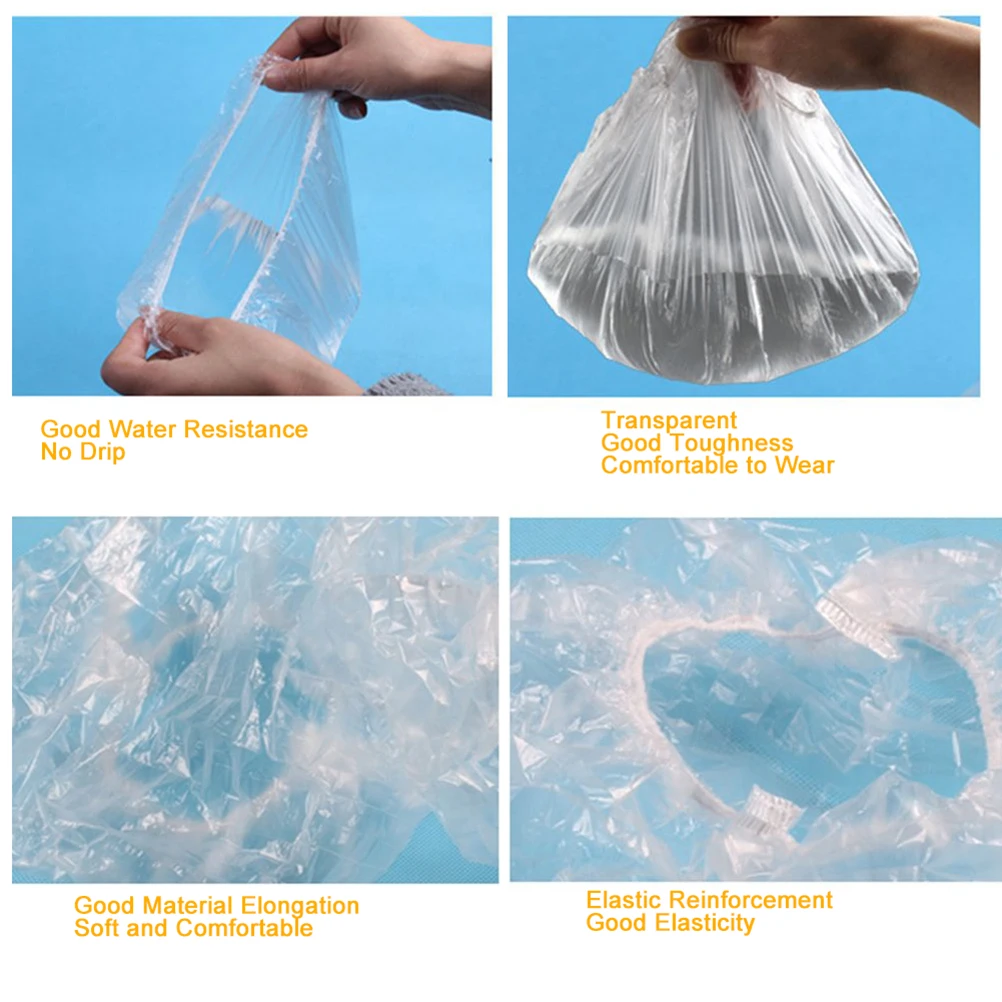 Одноразовые шапочки для душа 100 шт./лот прозрачная шапка спа салона