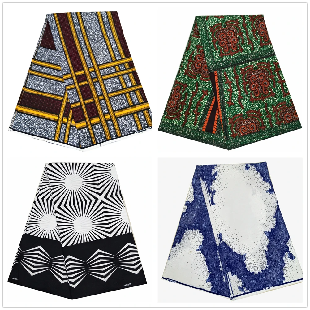 

Guaranteed Nigeria Ankara printed veritable real wax high quality African wax print fabric 6 yard for women dress V