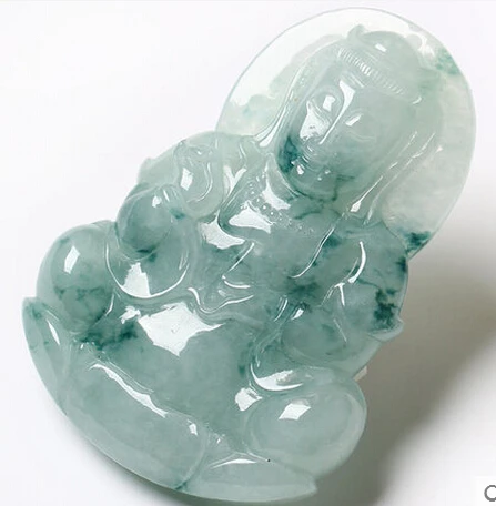 1026 + натуральный грузовой камень Гуаньинь кулон цветы плавающий зеленый мужской