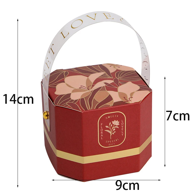 

5PCS Wedding Gifts For Guests Gift Candy Sweets Packaging Portable Box With Handle Wedding Favor Event Party Cake Dessert