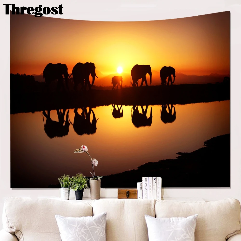 

Elephant Printed Wall Tapestry for Home Decoration Wall Hanging Beach Throw Towel Beach Blanket and Mat Large Size Tapestry Art