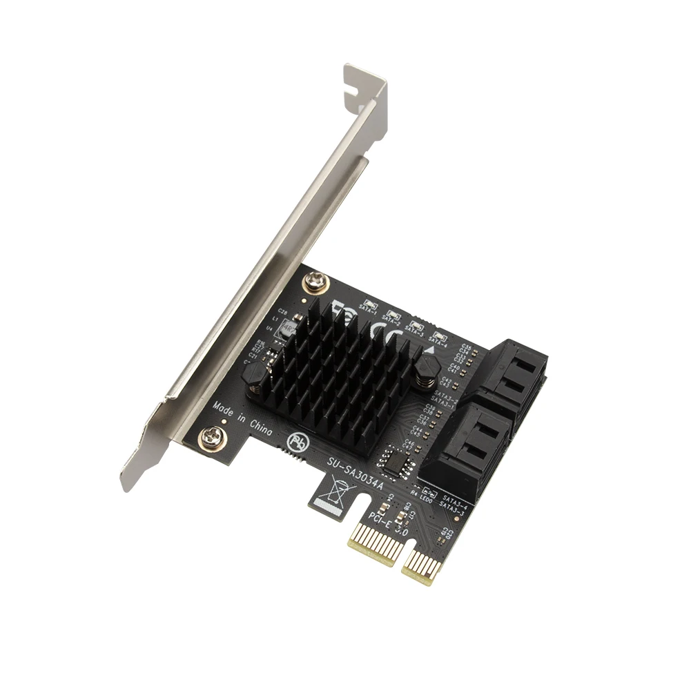 

Плата расширения PCI-E 4 порта SATA, PCI Express на SATA 3,0, 4 порта, 6 Гбит/с