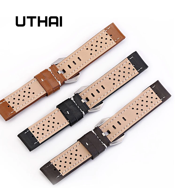 Часы-браслет UTHAI Z14, ремень для деловых мужчин, Ремешки для наручных часов из натуральной кожи, ремешок для часов 20 мм 20 мм 22 мм 26 мм, аксессуары для часов