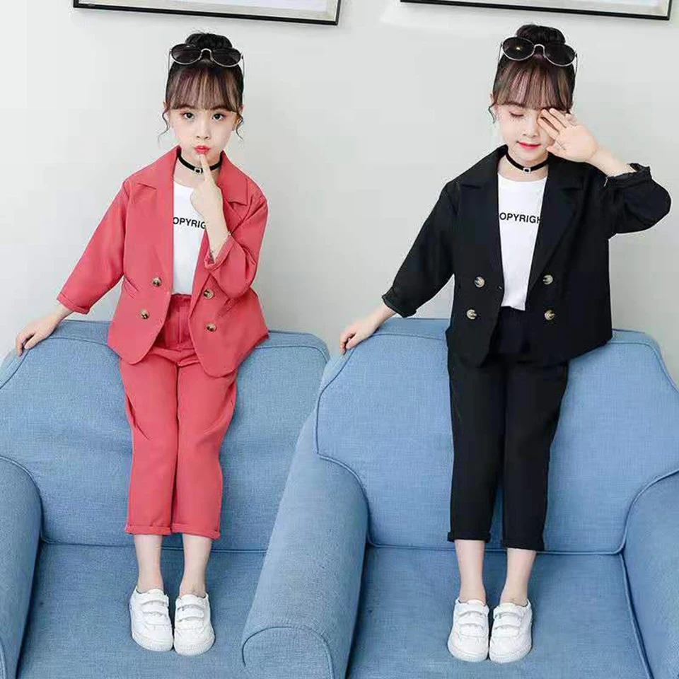 Купи Hot Selling Kids Clothing Sets Baby Girls Casual Autumn Winter Children Clothes Coats+Pants Suit 2 Colors Kids Girl Clothes Set за 1,205 рублей в магазине AliExpress