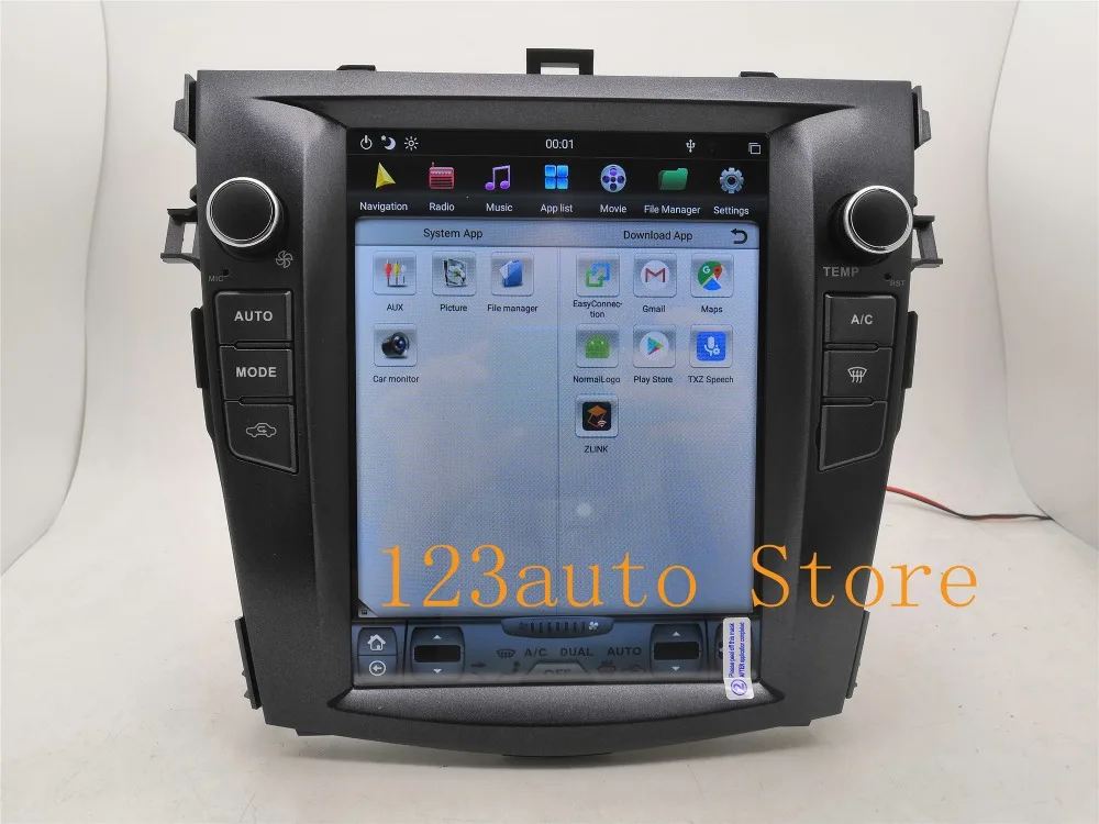 10,4 ''вертикальный Tesla стиль Android 8,1 автомобильный DVD gps плеер для Toyota Corolla 2006 2007 2008 2009 2010 2011 2012 2013 PX6 радио