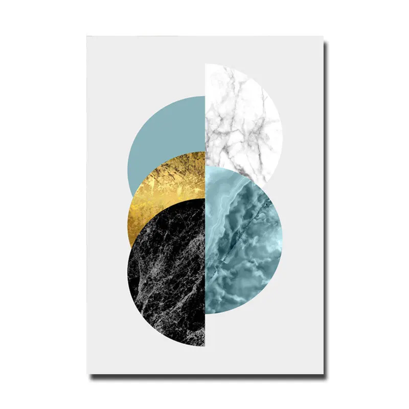 Фон для дивана скандинавские цветные геометрические абстрактные синие и золотые