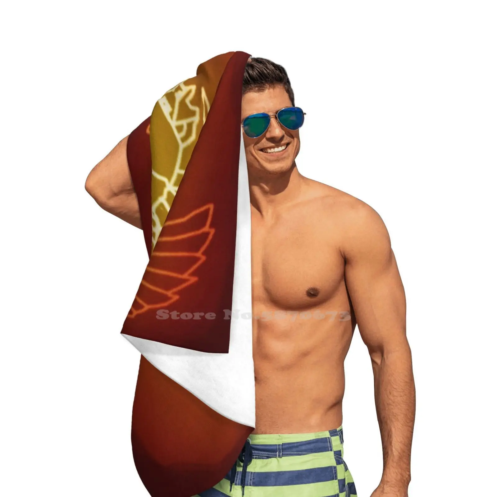 Glow Red Scarab Soft Comfortable Bath Towel Outdoor Egyptian Egypt Insect Bug Symbol Gold Scarfe Magic Magick |