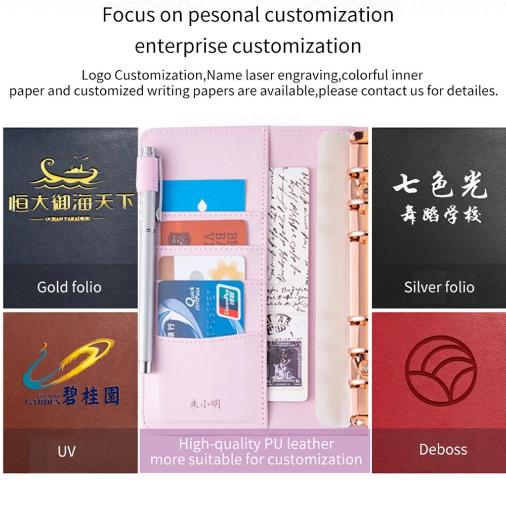 

A5 Blue Black Checkerboard Pattern Rose Gold Ring Binder Exclusive Journal Damier Luxury Checkered Planner Leather