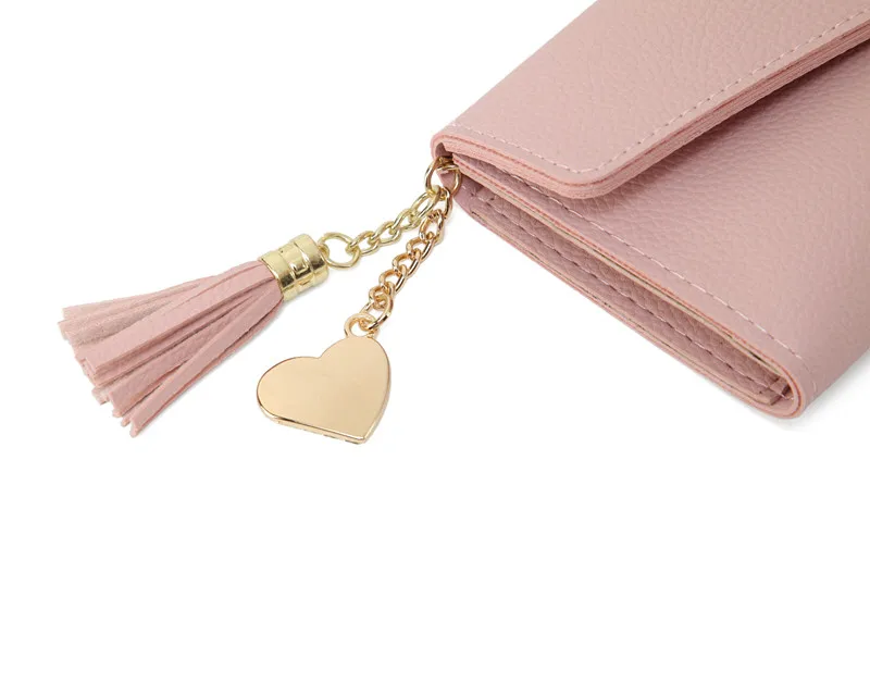 Модный длинный кошелек с подвеской в виде сердца женские кошельки из