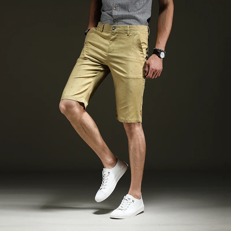 

2021 Summer New Men'S Business Casual Shorts Trendy Classic Fashion Stretch Loose Five-Point Pants Male High-End Brand Clothes