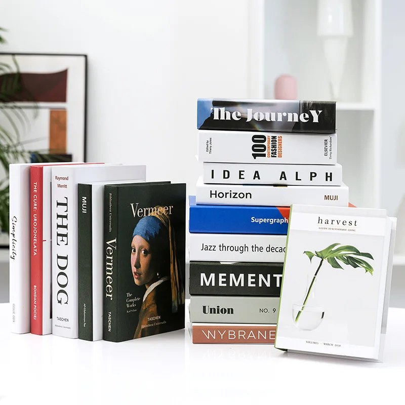 

Luxury Home Decor Fake Books Ornaments Simple Modern English Decoration Props Book Model Coffee Shop Hotel Study Soft-fitting