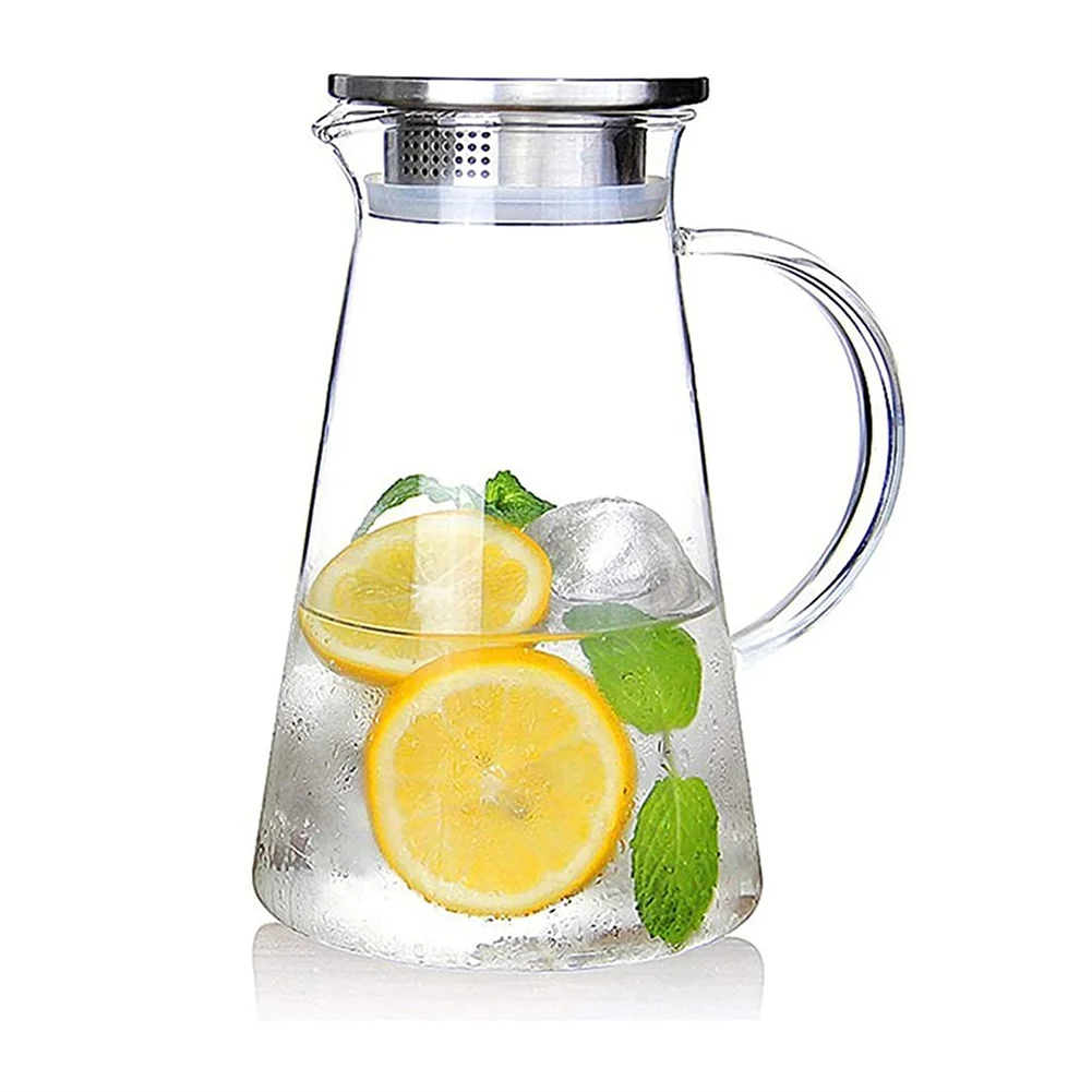 

Glass Water Pot Cold Water Bottle Handle Water Kettle Transparent Heat Resistant Juice Teapot Pitcher Water Jug Kettle 1.5L 2L